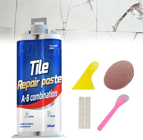 Kit Riparazione Vasca Bagno,Kit Riparazione Piastrelle,Kit Riparazione Riparazione Doccia Ceramica e Smalto,Kit Riparazione Porcellana Impermeabile,per Riparazione Ammaccature Fori Graffi Crepe