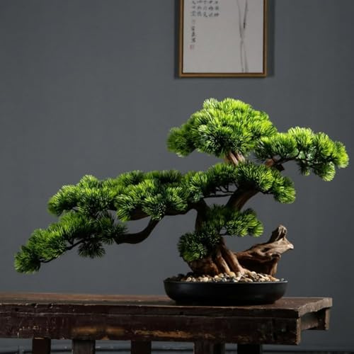 ZJGFCB Künstlicher Bonsai-Baum, hochwertiger künstlicher Baum, Grün, dekorativer Eingang, Simulationsbaum, dekorative Ornamente, Zen, Feng Shui, Bonsai, künstliche Bäume, Pflanzen