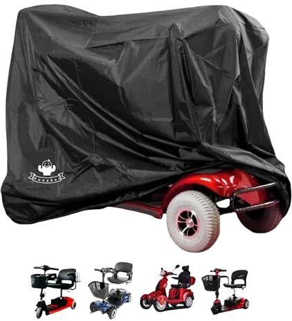 Mobility Scooter Storage Cover Outdoor, 122x 56 x 97CM - Rainproof, UV-Proof, Windproof, Waterproof Mobility Scooter Accessories, Electric Wheelchair Cover Machine Washable (Black)