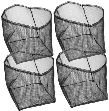 KONTONTY Pots de Nénuphars Carrés 4 Pièces en Plastique Noir | Maille Respirante, Réutilisable, Rétention du Sol, pour Bassin et Jardinage Aquatique
