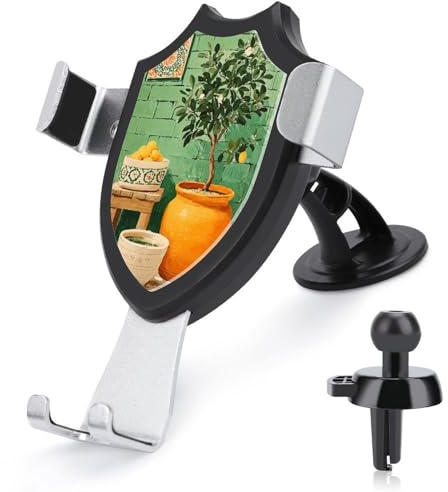 Jubonexis Handy-Halterung im Vintage-Stil, Olivenbaum, dreieckig, Clip-Basis, Lüftungsschlitz, Handy-Autozubehör, für 10,2 - 15,2 cm (4 - 6 Zoll) Handys