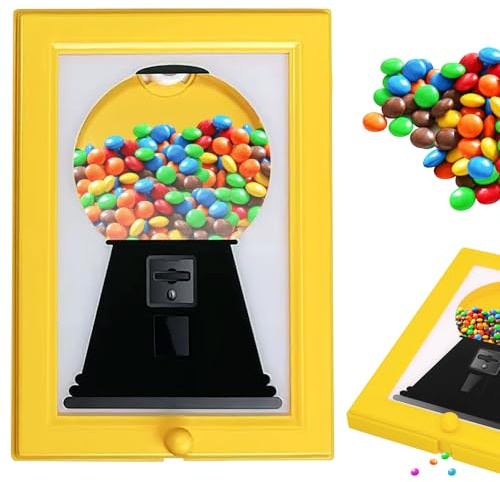 Feibety Candy Dispenser Picture Frame,Handy Sweet Dispenser Picture Hanging Candy Frame,Interactive Gumball Machine in a Frames,Wall Mounted Candys Dispensers for Decor Holiday Presents