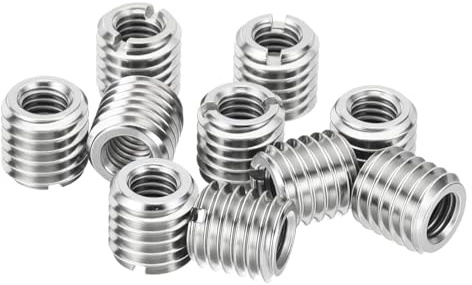 YOGAZEN 10 Stück Gewindeeinsatz M10 Auf M6, 12mm Edelstahl Gewindehülse, M10 Threaded Insert to M6, Repair Tool Innengewinde Metrisch für Automobilen Dampfturbinen Mechanischen Geräten