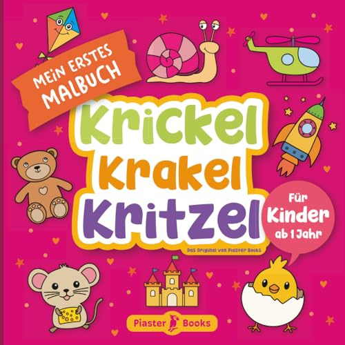 Krickel Krakel Kritzel – Mein erstes Malbuch: Ein liebevoll gestaltetes Mal- und Kritzelbuch für Kinder ab 1 Jahr