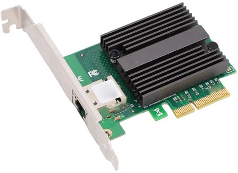Generic Tarjeta Adaptadora de Red Ethernet Estable y Duradera para Servidor de Escritorio Enrutador NAS 1 Puerto RJ45 Dedos Chapados en Oro PCIex4 10 Gigabit