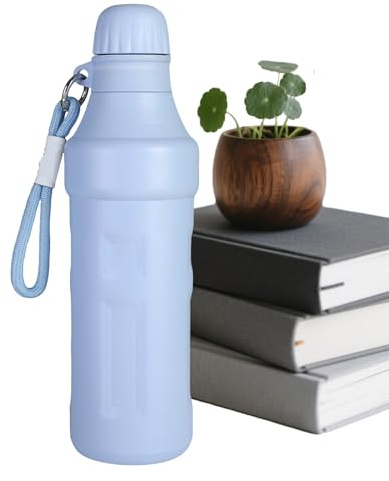 Generisch Gourde Isotherme – 500 ml Acier Inoxydable Petit Goulot | Bouteille Isolation sous vide avec sangle | Pour Café Boissons Chaudes Froides Sports Plein Air Gym Usage Intérieur, Voyage étanche