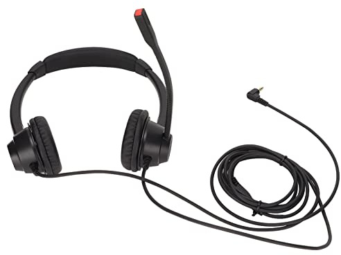 ZMCPODALK 2.5mm Office Headset Dual Ear Telephone Headphone with Noise Cancelling Microphone for Phone Sales Hospitals Banks, Binaural Business Headset Compatible with 2.5mm Jack Devices