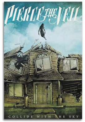 JHXNJDPOST Pierce The Veil Poster Vintage Music Poster Canvas Art Aesthetic And Wall Art Picture Decorstyle 12x18inch(30x45cm)