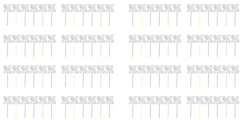 Mucshim Lot de 96 moulins à vent vides en papier pour bricoler, pour colorier vos propres moulins à vent pour les activités d'été avec les enfants