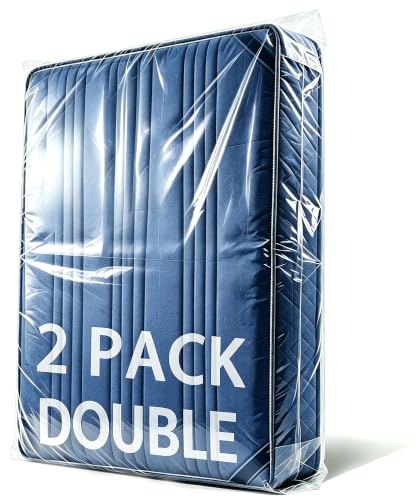 Oumaru Pack of 2 Mattress Bag for Moving and Storage, 2 Mil Heavy Duty Bed Mattress Cover, Tear Resistant & Waterproof Mattress Protector for Moving, Storage & Travel (Double)