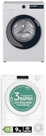 Candy ProWash 500 Front Loading Washing Machine, 8 kg + Candy Smart Pro Dryer 9 kg Heat Pump