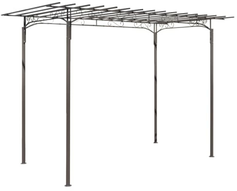 Tonnelle de jardin en acier résistant aux intempéries | Base stable pour plantes grimpantes, forme de pavillon, montage rapide, coin salon en été