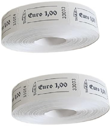 Kvittorullar euro 1,00 vita som set