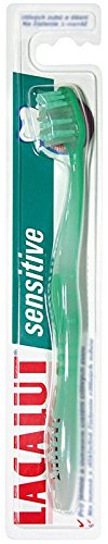 Lacalut sensitive Zahnbürste 3er Pack (blau und weiß, Silikon, weich, manuell, 3 Stück)