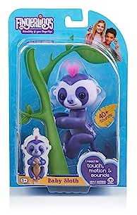 Fingerlings Faultier lila Marge 3752 interaktives Spielzeug, reagiert auf Geräusche, Bewegungen und Berührungen