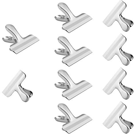 Klemmen Metall Tüten-Clips,10 Stück BriefKlammern,76mm Breit Verschluss Clips TütenKlammern,Beutel Verschluss Clip,zur Luftdichen Verschließung und Aufbewahrung von Nahrung,Büro,Küche Zu Hause