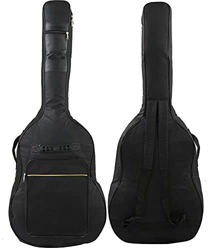 Fishawk Custodia morbida per chitarra acustica, borsa impermeabile per chitarra acustica in tessuto Oxford regolabile per chitarra classica per chitarra acustica da 40/41 pollici