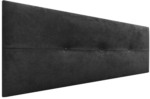 DHOME Kopfteil aus Kunstleder oder Stoff AQUALINE Pro Kopfteil Polsterkopfteil Luxusbett (Stoff Schwarz, 150cm (Betten 150/160))