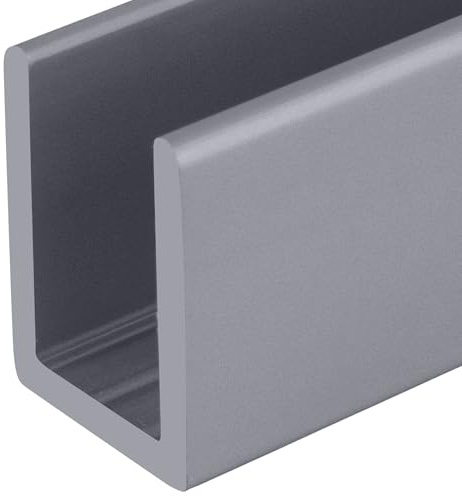 Brixwell SDCD38A-R2 Satin Anodized 3/8 Fixed Panel Shower Door Deep U-Channel - 95 Length