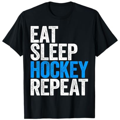 Eat Sleep Hockey Repeat Shirt Men Teen Boy Youth Player T-Shirt