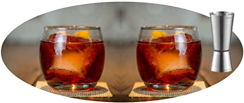 Topkapi Bar & Lounge 251.155 - Set di 2 bicchieri Negroni da cocktail Camillo – Favoloso per Negroni, 350 ml, con Double Jigger per mescolare