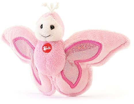 Trudi Sweet Collection 51325 Mini Plüsch Schmetterling 15 x 9 x 4 cm, XXS, Plüschfigur Deluxe mit realistischen Details, hochwertiges Kuscheltier mit Schlaufe, als Anhänger möglich, waschbar, Rosa