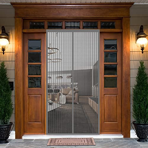 Fliegengitter Tür Insektenschutz 150 x 220 cm Insektenschutz Fenster In Verschiedenen Größen Auswählbar Magnet Fliegengitter Für Alle Universalfenster, Grau