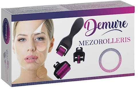 Demure Derma Roller 3in1, Bartroller Bartwuchs, Micro needle Roller zur Haut- und Haarpflege Für Mann & Frau 0.25/0.50/1.00mm, 0.50/1.00/1.50, Narbenroller (0.25/0.50/1.00 mm)