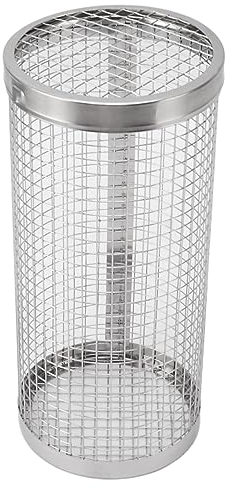 Brrnoo BBQ-Netzrohr, Rollender Grillkorb, Grillkorb Ever für Outdoor-Grill, Netzrohr, Runde Grillkörbe für Gemüse, Pommes, Fisch, Rundes Grillnetzrohr (S (40 cm))