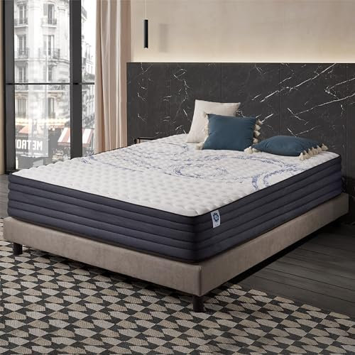 NATURALEX - Matelas PerfectSleep 160x200 - Épais 30 cm - Soutien Mousse à mémoire de Forme - Accueil Blue Latex - Confort Ferme - Respirant - 7 Zones - Réversible - Haute Densité - Fabriqué en Europe