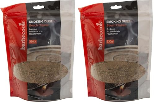 Barbecook poudre de fumage de hêtre pour fumage à froid, entièrement naturels, bois le plus utilisé pour une saveur de barbecue authentique, 230g (Lot de 2)