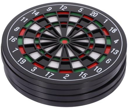 HOMOCONO 4 Stück Hitzebeständige Becheruntersetzer im Dartboard Design aus Kunststoff Schützt Möbel für Bäckertassen und Heiße Suppen