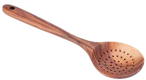 Cuchara Ranurada de Madera, Colador Ligero y Saludable, Cuchara Espumadera, Colador para Restaurante y Cocina