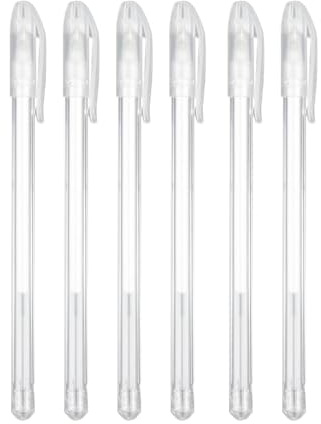 SGERUFZ 6 Weiß Gelstifte Set, Wasserfest Weißer Stift zum Zeichnen, Gelschreiber für Gästebücher und Malen auf schwarzem Papier (0,6 mm & 0,8 mm Strichstärke) (Weiß)