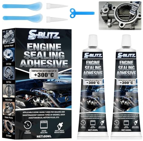 Motordichtmasse Schwarz,Dichtmasse Motor,Motordichtmasse Hitzebeständig ölbeständig, RTV Silikon, -50℃ bis +300℃, Dichtmittel für Auto Motorrad,Getrieben,Auspuff & Kühlerdichtmittel,50ml 2PCS