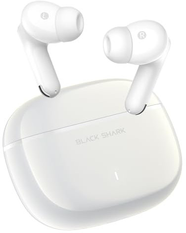 Black Shark T23 Auricolari Bluetooth 5.4 In Ear, Cuffie Wireless con Cancellazione Rumore ENC, 40 Ore di Autonomia con Custodia, Controllo Touch Intelligente, Design Ergonomico, Bianco