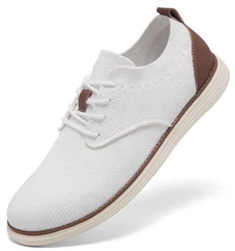 SHULOOK Chaussures d'été respirantes pour homme - Chaussures de marche légères - Chaussures d'été - Loisirs - Chaussures d'affaires décontractées - Moderne Breeze, Blanc., 46 EU