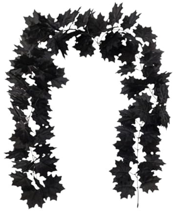 Enredadera Artificial de Hiedra 1/2 pieza de enredadera artificial de hoja de arce de ratán negro de 180 cm for colgar en la pared, guirnalda de hojas de arce, rosas, flores falsas for interiores para
