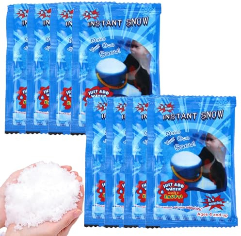 MagiSel Nieve Artificial Instantánea, Nieve Falsa, Polvo Falso, Falsa para Decoración Navideña, Copos Artificiales, Decoración de Escena de Falsas para Manualidades y ambientes Festivos, 8pc