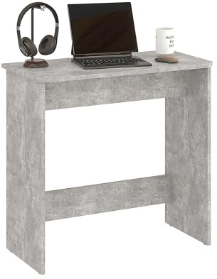 KOMTO Kleiner Schreibtisch Beton – Computertisch, PC Tisch für Büro, Schmaler Arbeitstisch, Büro Tisch | Small Desk Zipp 79,5 x 39 x 75,5 cm