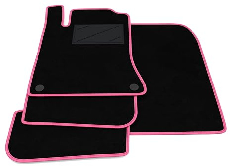 Auto-Fußmatten-Set kompatibel mit Mercedes B-Klasse W246 2011-2019 | Maßgeschneiderte Teppichmatten, maßgeschneiderte Autoteppiche, Fuchsia Rand