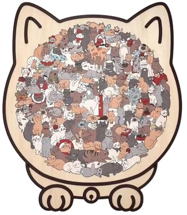 Steckpuzzle aus Holz, 135 Teile Präzisionsspielzeug mit Langer Lebensdauer | Steckpuzzle aus Holz mit Katze, für Katzenliebhaber Haus Familie Freunde Innen Erwachsene Kinder