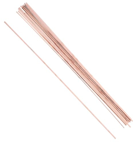 IWOWHERO 20 Varillas de Soldadura de Cobre para Soldadura Fuerte Alambre Tubular Dorado para Reparación Paquete de 20 Piezas Uso Industrial Electromecánico Instrumentación
