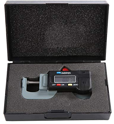 Digital Thickness Gauge Horizontal Electronic Micrometer Stainless Steel Jewelry Leather Sheet Metal Paper Film Wire Thickness Measuring Tool 0 12.7mm Resolution 0.01mm Large