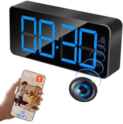LXMIMI Telecamera Spia WiFi, 2.4G/5Ghz WiFi Telecamera Nascosta Orologio HD 1080P Minitelecamera Spia Wifi con Rilevamento del Movimento e Visione Notturna, Supporto Vista Remota