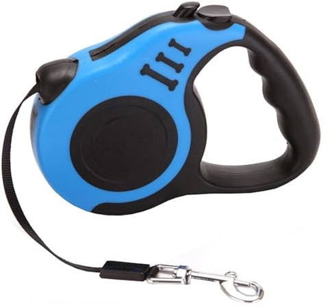 5 Meter Automatik Hundeleine Rot Blau Hunde Leine Katzenleine Hund Welpen, Verstellbare Hundeleine, Automatisches Teleskop-Zugseil, Verwicklungsfrei, Einziehbare Hundeleine Dog Leash(Blue,5m)