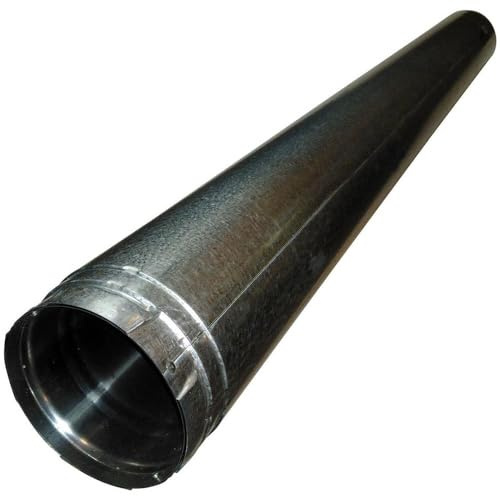 Chimney DuraVent 3-Inch Pellet Stove Pipe, 3PVP PelletVent Pro 3 X 60 Twist-Lock Vent Pipe for Pellet Stoves, Double Wall with Stainless Steel Inner and Galvalume Outer Wall, Silver