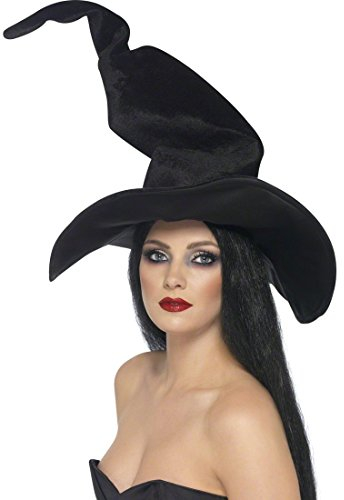 NET TOYS Hexen Hut Zauberin Schwarz Halloween Hut Hexen Kostüm Zubehör Walpurgisnacht Spitzhut Halloweenhut Hexenhut Faschingshut