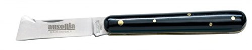AUSONIA - Coltello da innesto professionale lama al carbonio manico in finto corno cm 17