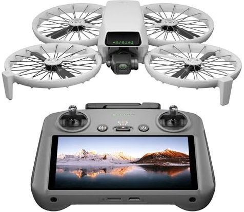 DJI Flip (RC 2 Fernsteuerung mit Bildschirm) – Mini Drohne mit Kamera 4K für Kinder, unter 249g, Follow-Me, 13 km HD-Übertragung, Handstart, 31 Min Flugzeit, Drohne mit Kamera Für Vlogs